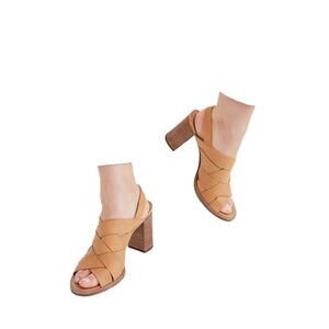 Madewell The Cindy Sandal Heels Size 6.5 Brown